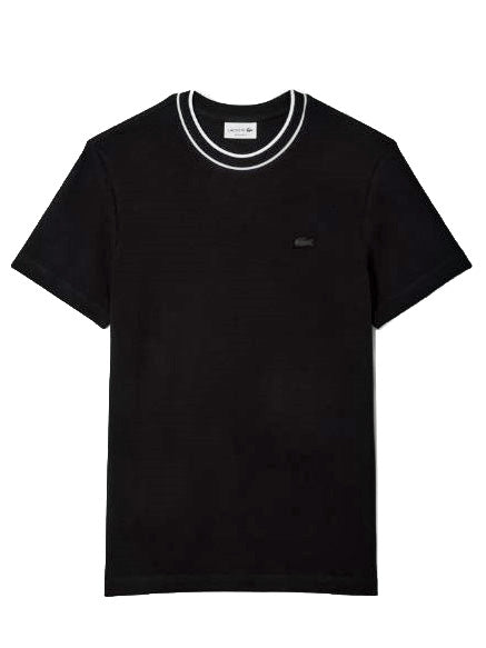 Lacoste TH8174 T-shirt in piqué elasticizzato con colletto a righe