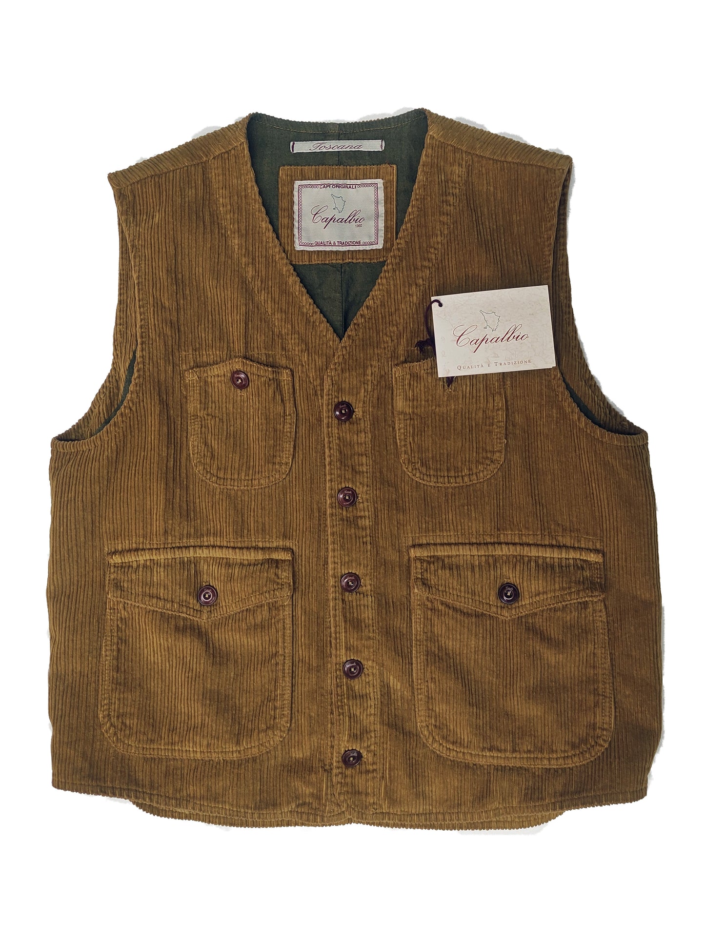 Capalbio Gilet quattro tasche in velluto uomo