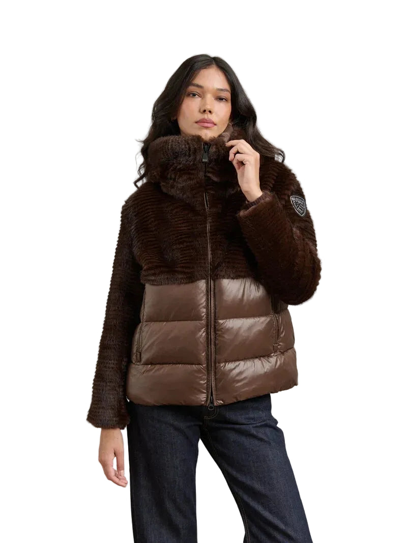 Blauer DC02304 Giubbetto Nylon con Pelliccia Eco Fanevil
