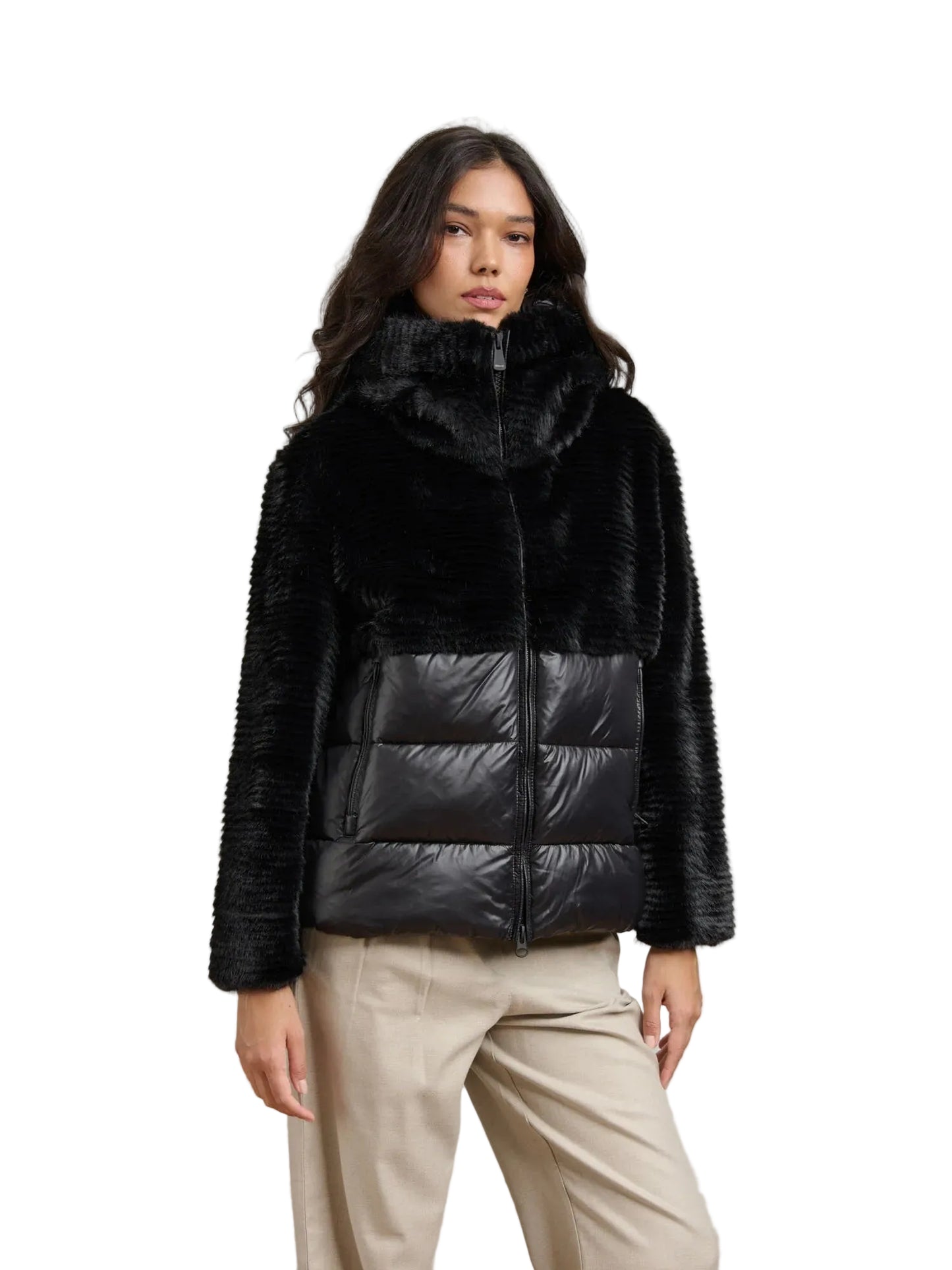 Blauer DC02304 Giubbetto Nylon con Pelliccia Eco Fanevil