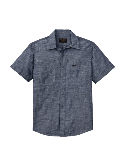 Filson FMCAM0031 SHORT SLEEVE CHAMBRAY SHIRT Camicia Uomo colore blu, foto del davanti