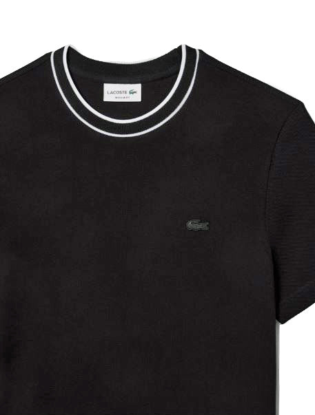 Lacoste TH8174 T-shirt in piqué elasticizzato con colletto a righe